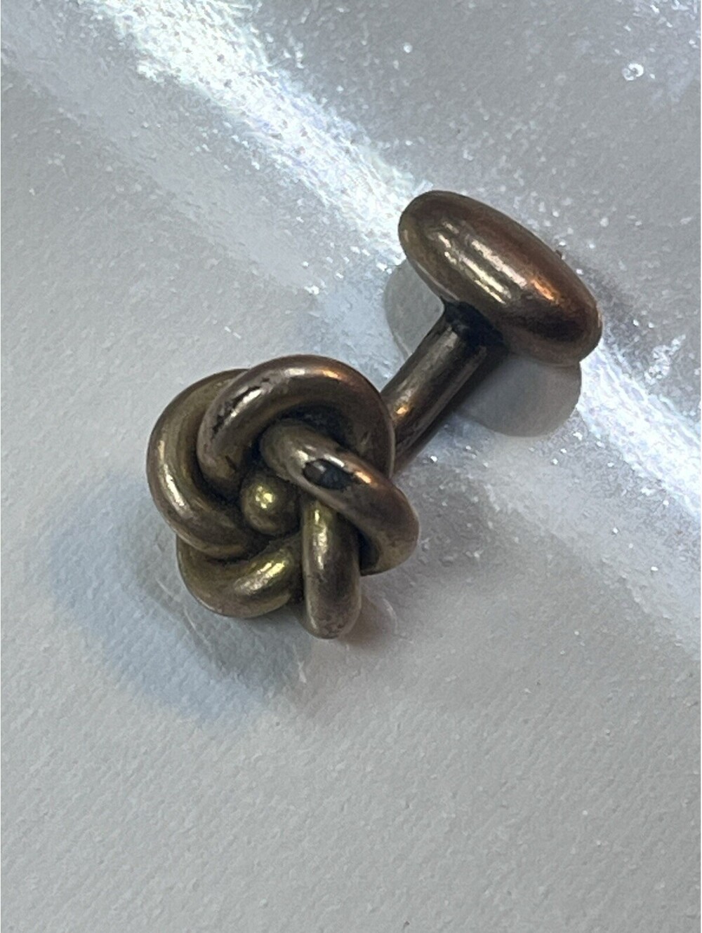 Vintage WEHCO 12K GF Knot Cufflink Weiss Hardware Co Gold Filled Mid Century